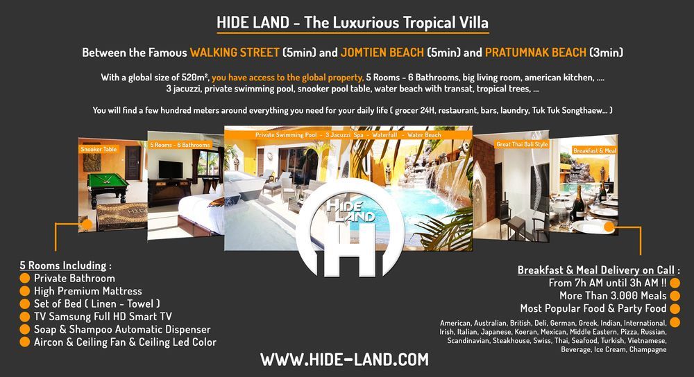 Hideland - The Luxury Tropical Villa Pattaya Eksteriør billede